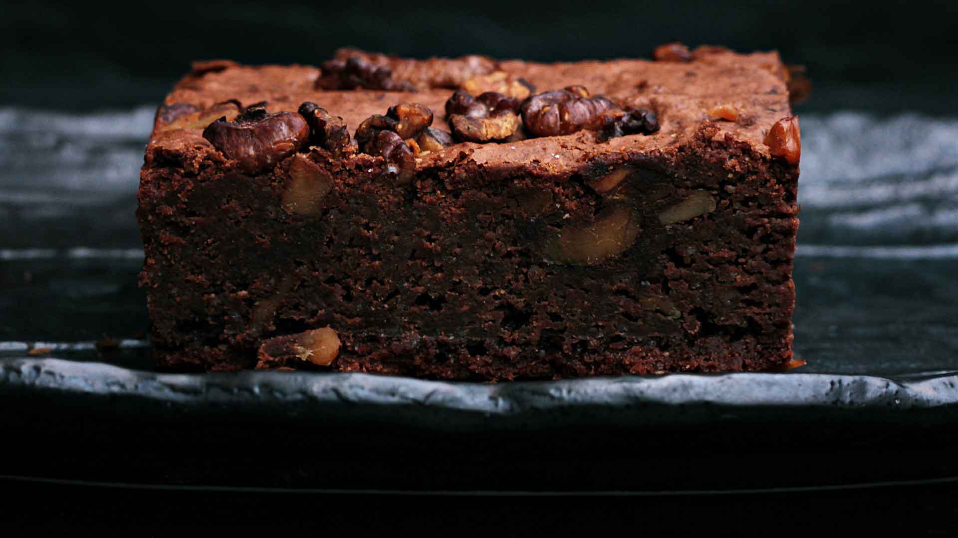 Freshly baked chocolate dessert